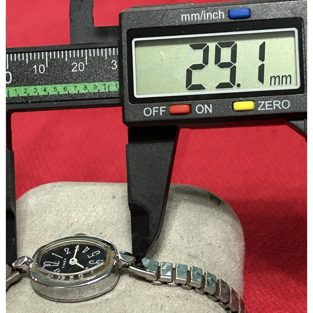 Timex Women's Silver Toned Bracelet Band Blue Dial Analog Watch Wind Up Read